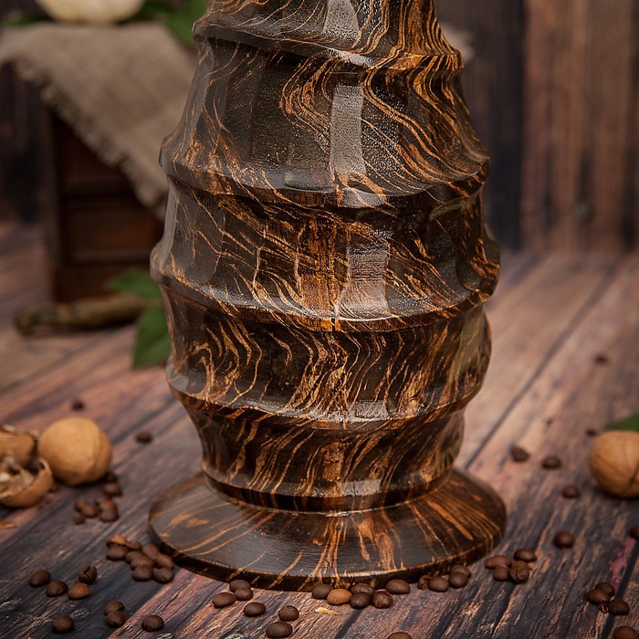 Ваза из мангового дерева "Линии" 38х15х15 см