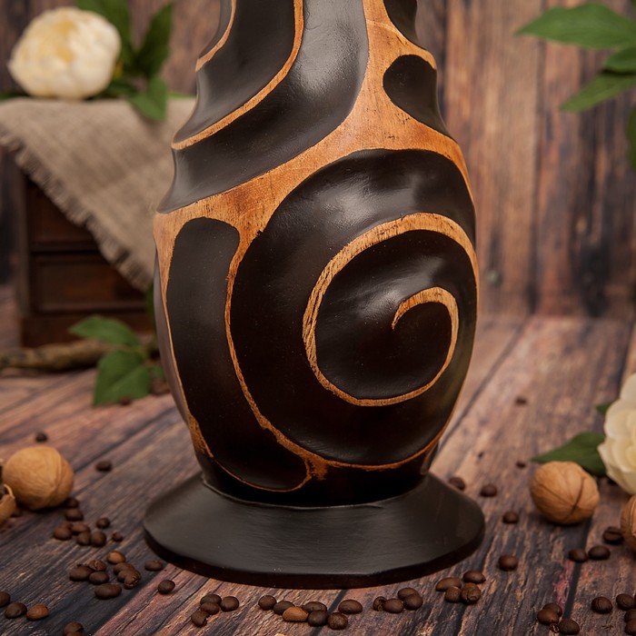 Ваза из мангового дерева "Зебра" 38х15х15 см