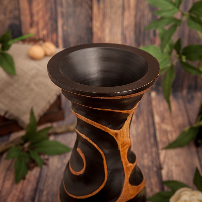 Ваза из мангового дерева "Зебра" 38х15х15 см