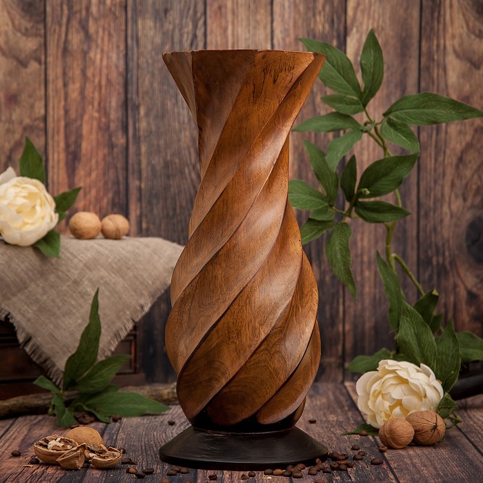 Ваза из мангового дерева "Звезда" 38х15х15 см