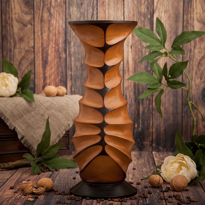 Ваза из мангового дерева "Пустоты" 38х15х15 см