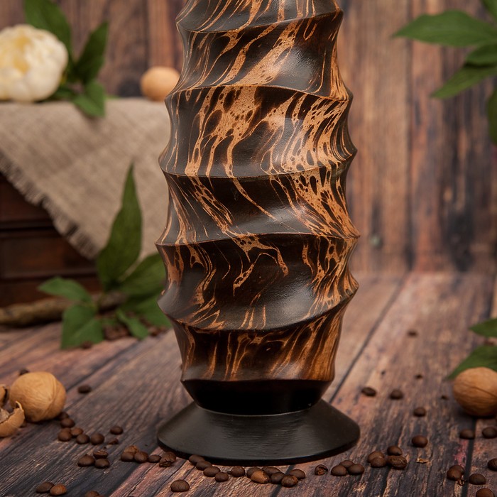 Ваза из мангового дерева "Вырезы" 50х13х13 см