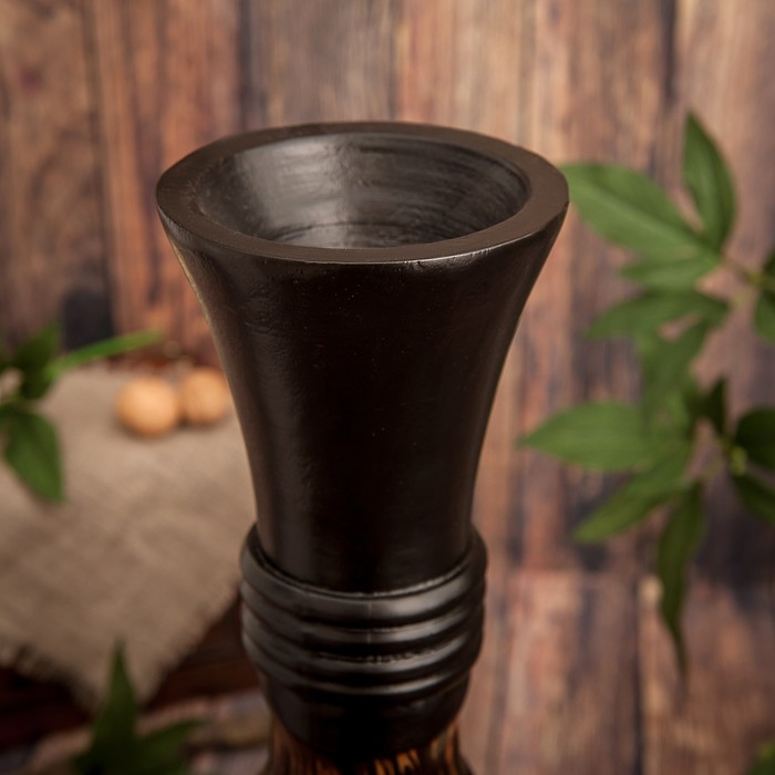 Ваза из мангового дерева "Вырезы" 50х13х13 см