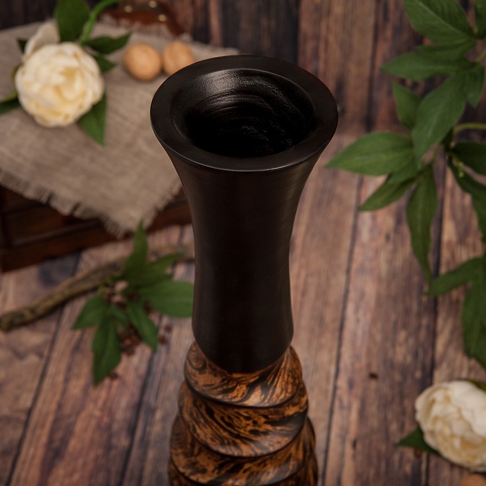 Ваза из мангового дерева "Линии" 50х13х13 см