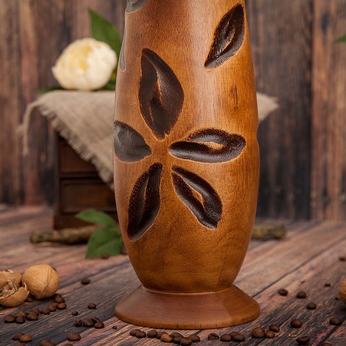Ваза из мангового дерева "Цветы" 50х13х13 см