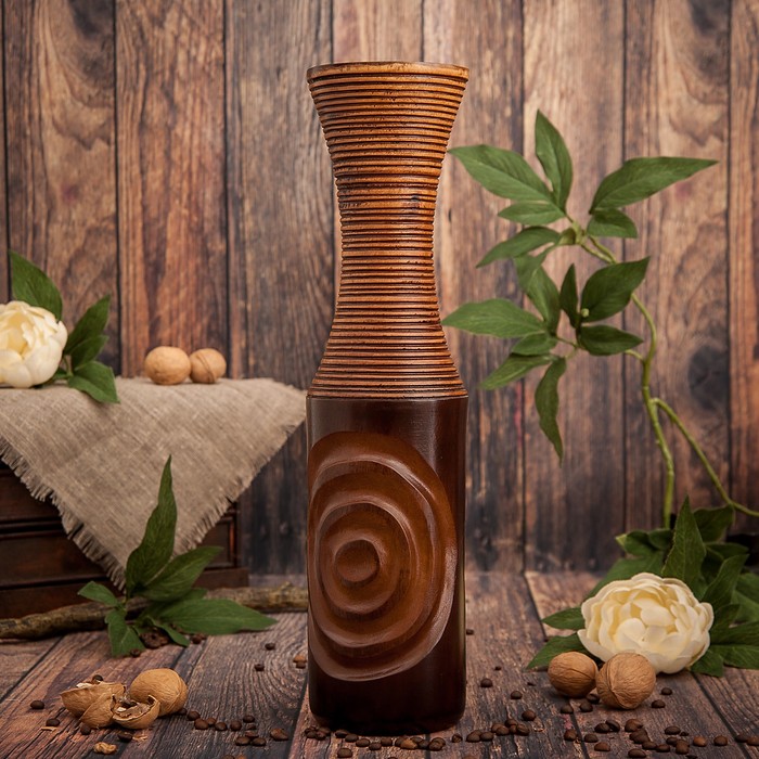 Ваза из мангового дерева "Бесконечность" 10х10х40 см