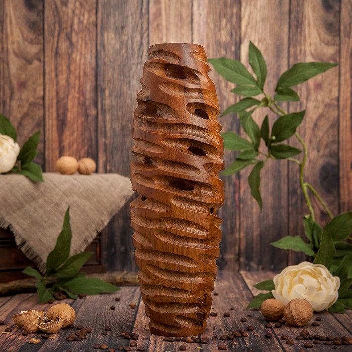 Ваза из мангового дерева "Влечение" 12,5х12,5х35 см