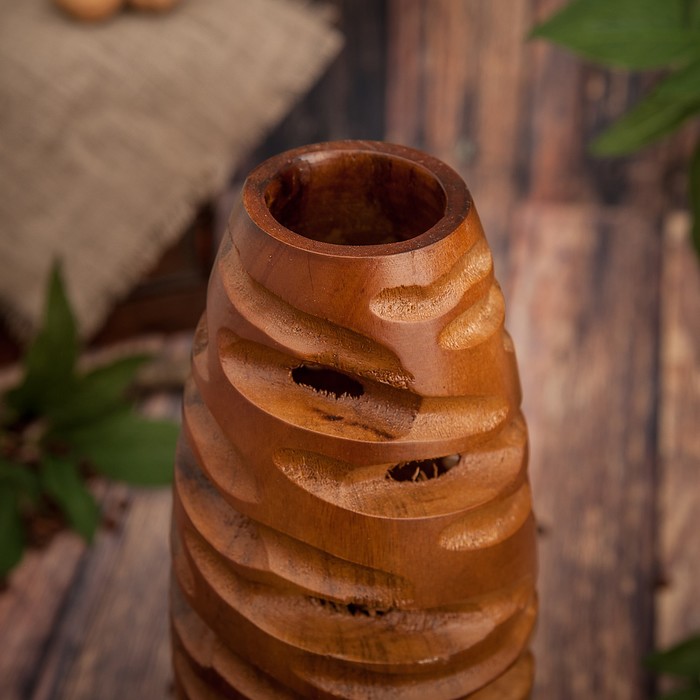 Ваза из мангового дерева "Влечение" 12,5х12,5х35 см