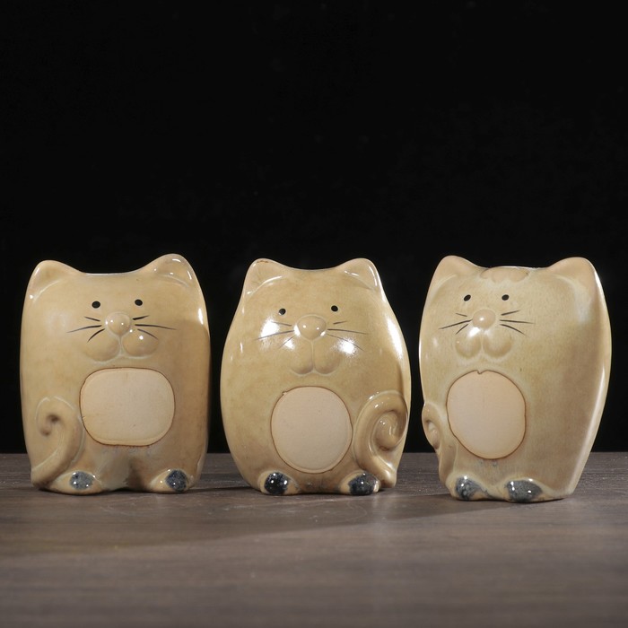 Сувенир керамика "Три котейки" набор 3 шт 8,5х7х5 см