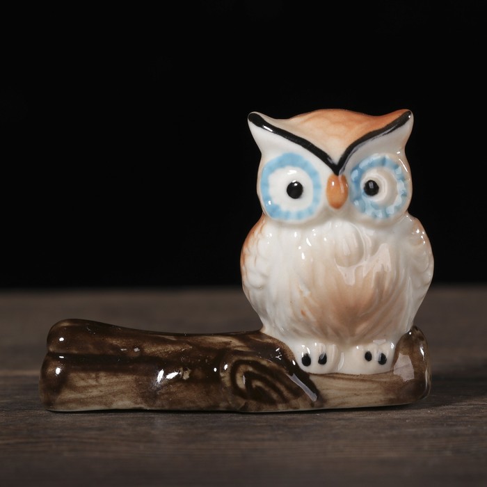 Сувенир керамика "Совушка на брёвнышке" МИКС 4,2х5,5х2,5 см