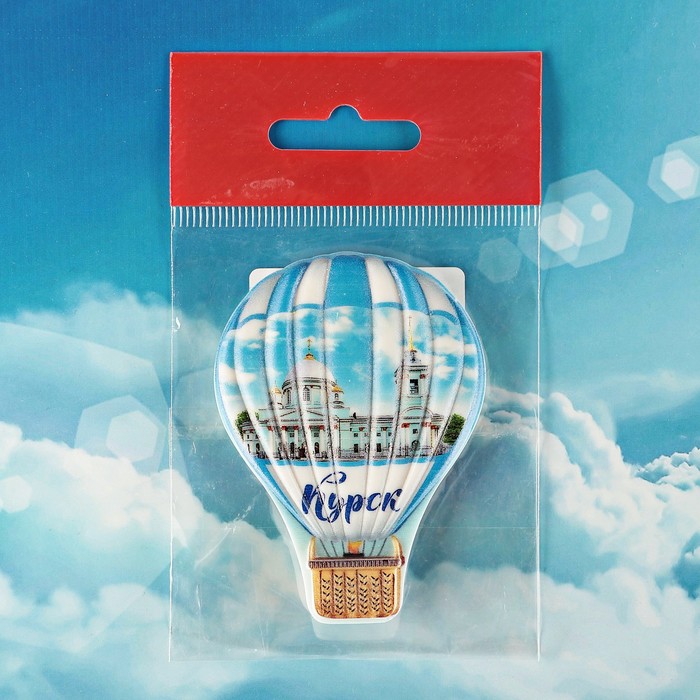 Магнит с воздушным шаром «Курск. Знаменский собор», 5,3 x 7,4 см