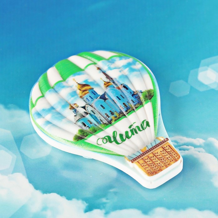 Магнит с воздушным шаром "Чита. Казанский кафедральный собор" 5,3x7,4