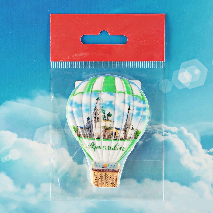 Магнит с воздушным шаром "Ярославль.Церковь Ильи Пророка" 5,3x7,4