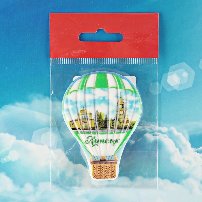 Магнит с воздушным шаром «Липецк. Христорождественский собор» 5,3 x 7,4 см