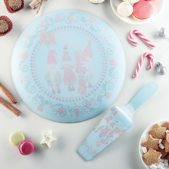 Тортовница 30 см "Гномики", с лопаткой