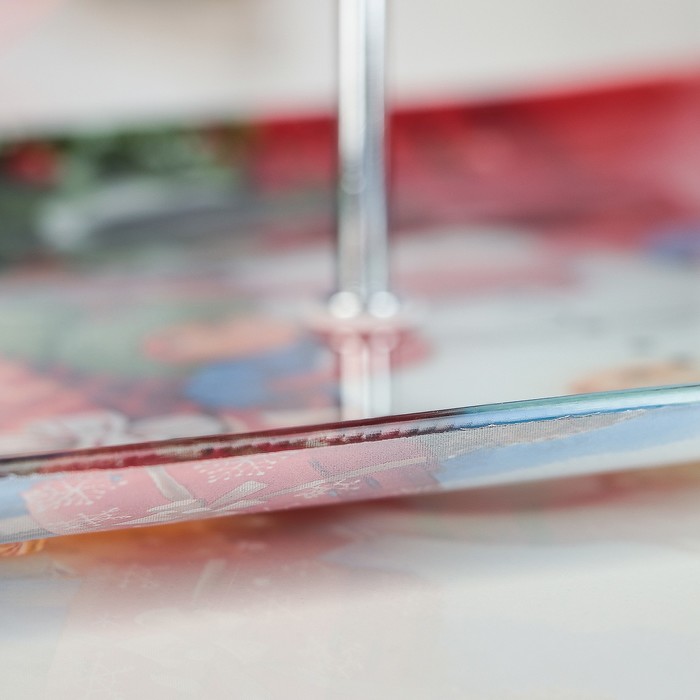 Блюдо 3 яруса "Снеговик в доме!", 25х33 см