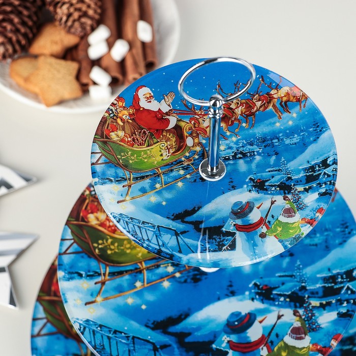 Блюдо 3 яруса "Оленья упражка" 25х33 см