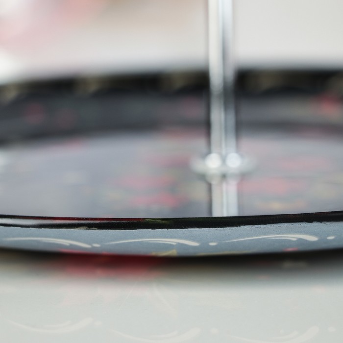 Блюдо 3 яруса "Ель в ночи", круглое 25х33 см