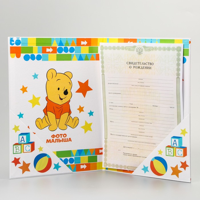 Папка для документов с уголками "Первые документы малыша", Медвежонок Винни и друзья