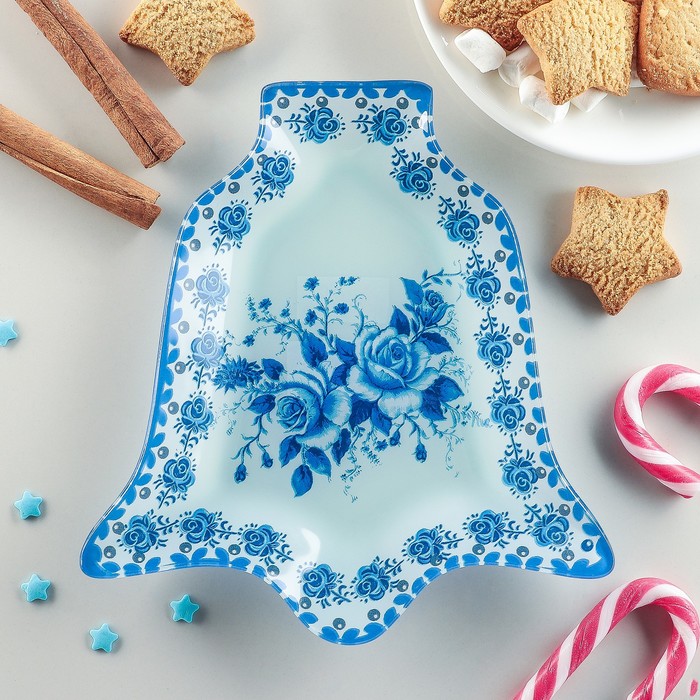 Блюдо сервировочное "Колокольчик. Синева роз"