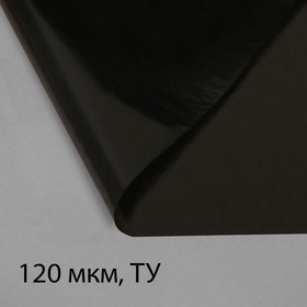 Плёнка полиэтиленовая, техническая, толщина 120 мкм, 3 × 10 м, рукав (1,5 м × 2), чёрная, 2 сорт, Эконом 50 % Ош