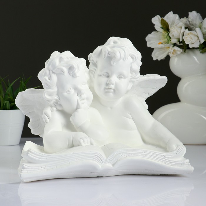 Светящаяся статуэтка "Ангел двойной с книгой" 20х27х40 см