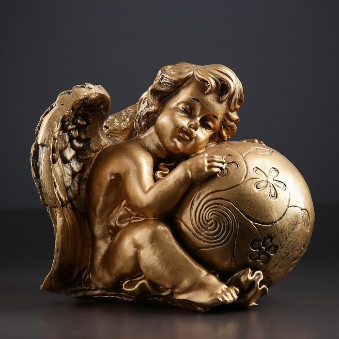 Фигура "Ангел с шаром" бронза 25х17х22см