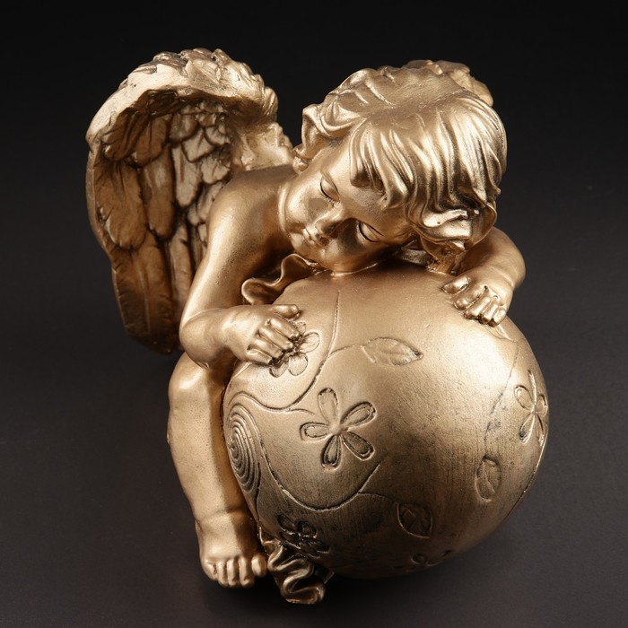 Фигура "Ангел с шаром" бронза 25х17х22см