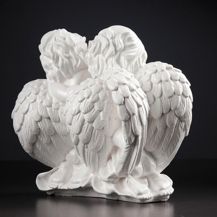 Фигура "Два ангела сидя" белый 26х25х15см