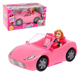 Кукла-модель «Лена» на машине, с аксессуарами Ош