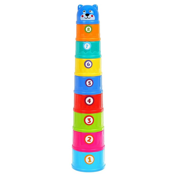 Игрушка развивающая «Пирамидка-стаканчики: Фрукты», 9 предметов ведерко пирамидка 9 предметов голубая