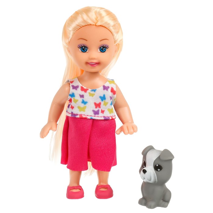 Кукла-малышка "Ева" с собачкой, МИКС