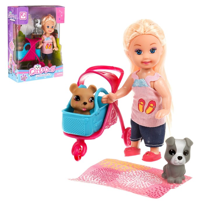 Кукла-малышка &quot;Ева&quot; с собачкой и аксессуарами