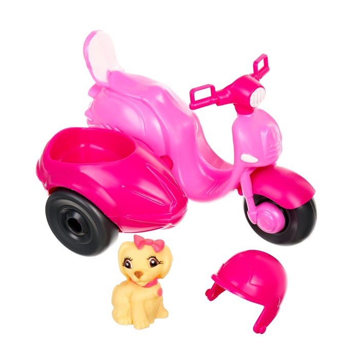 Кукла-малышка "Ева" на скутере с собачкой и аксессуарами