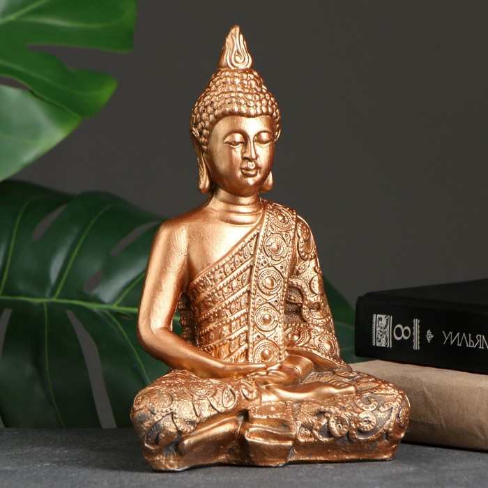 Фигура Будда малый бронза 24х16х10см