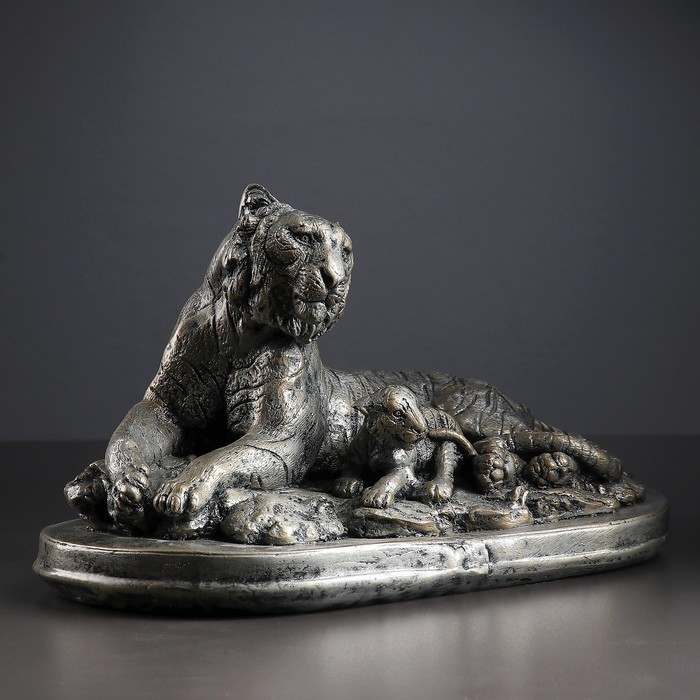 Фигура "Семья тигров" серебро 25х23х43см