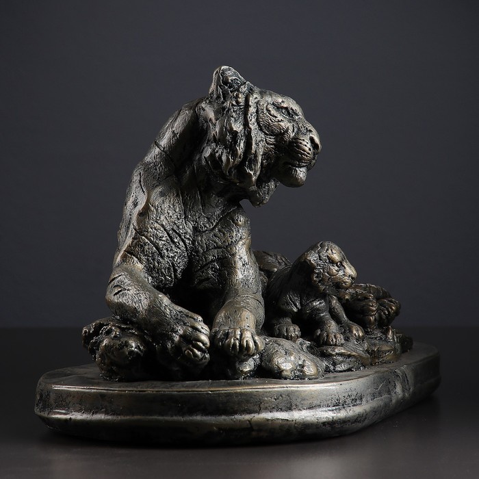 Фигура "Семья тигров" серебро 25х23х43см