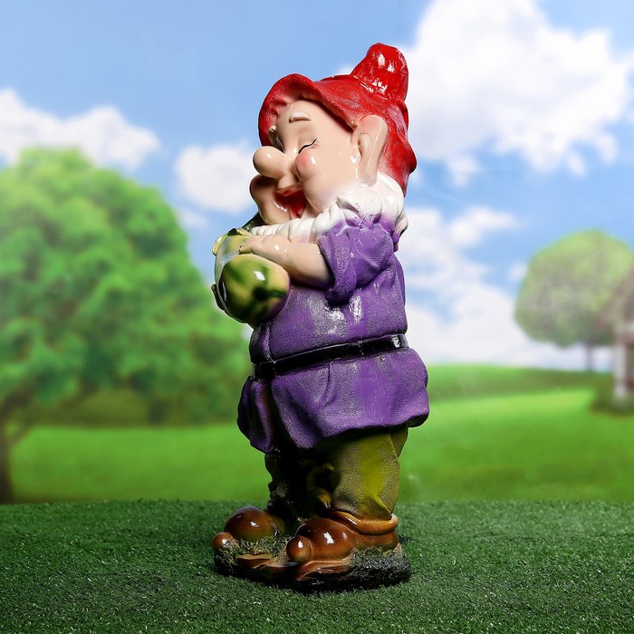 Садовая фигура "Гном с баклажаном" 49х21х22см микс