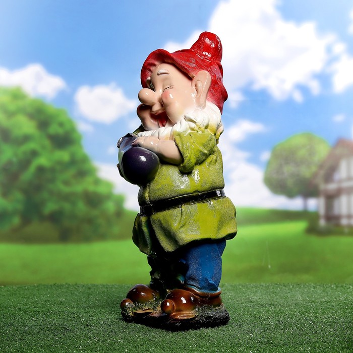 Садовая фигура "Гном с баклажаном" 49х21х22см микс