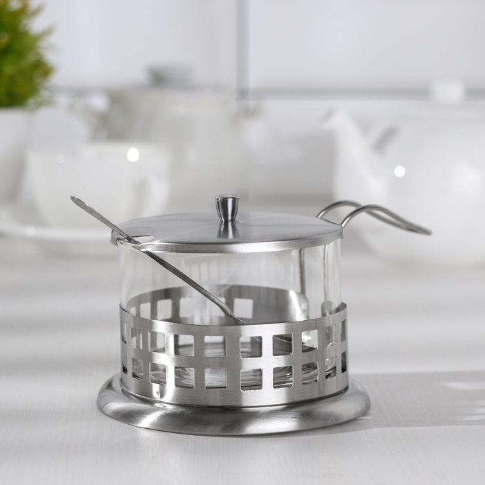 Сахарница с ложечкой 200 мл "Квадро"