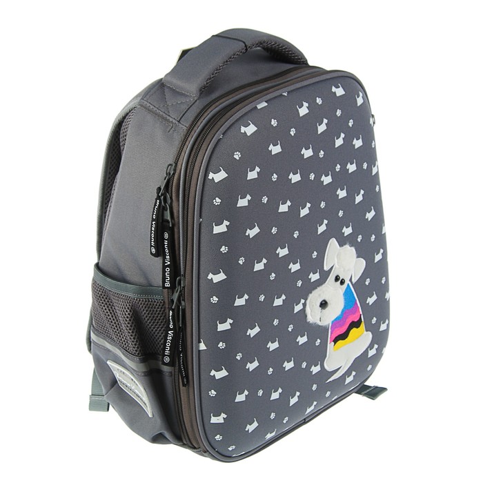 Рюкзак каркасный Bruno Visconti 38 х 30 х 20 см «Щеночек», серый