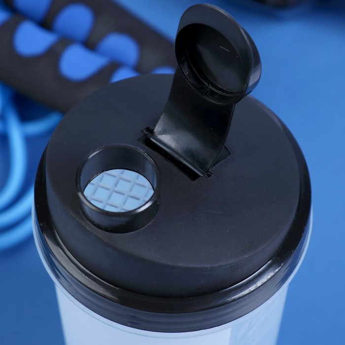 Шейкер 700 мл, с шариком, прозрачный, чёрный, 10х22 см