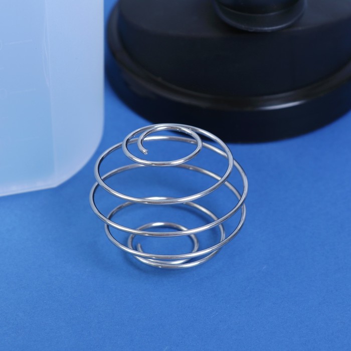 Шейкер 700 мл, с шариком, прозрачный, чёрный, 10х22 см