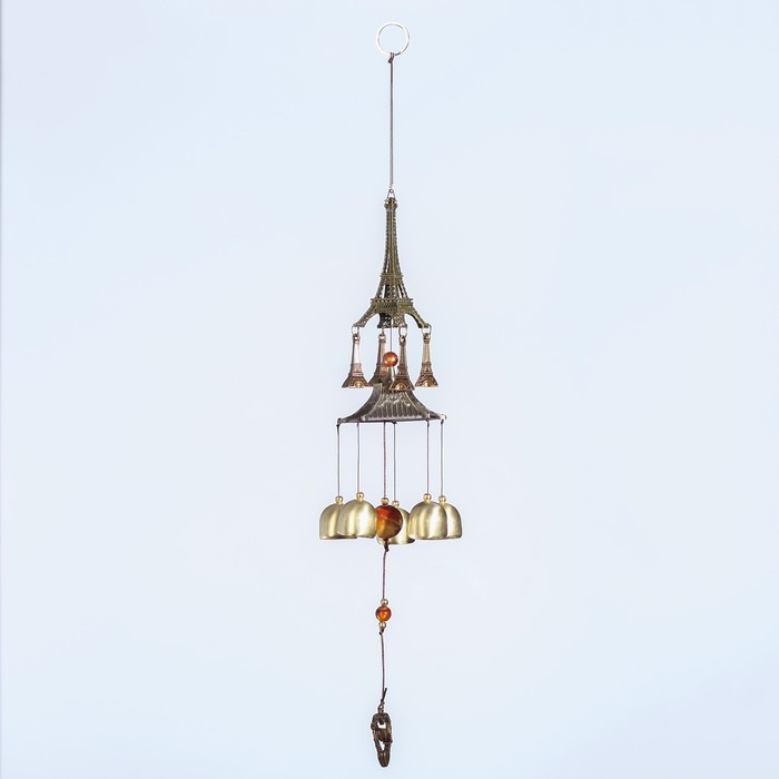 Музыка ветра металл "Эйфелева башня" 4 колокольчика 5 элементов 57 см