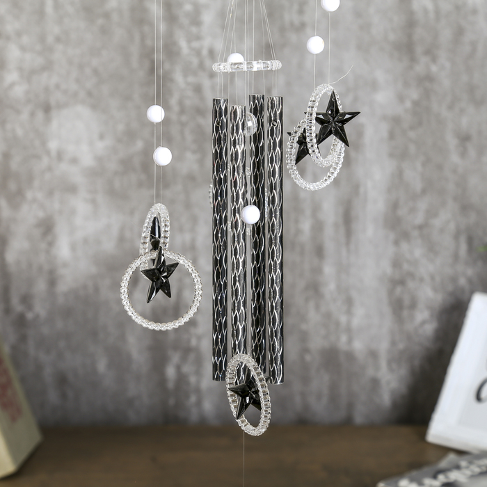 Музыка ветра пластик "Звёзды в круге" 4 трубки 10 элементов 87 см