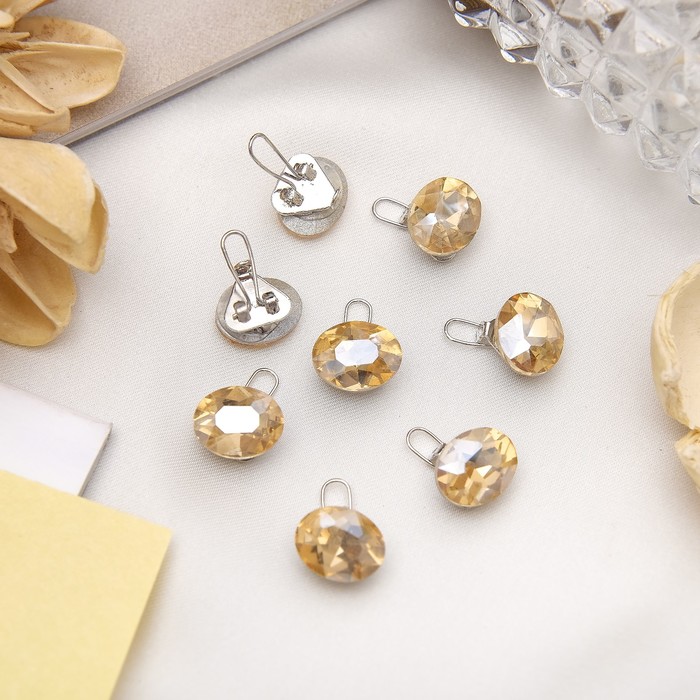 Зажим для волос "Роскошь" набор 8 шт желтый круг