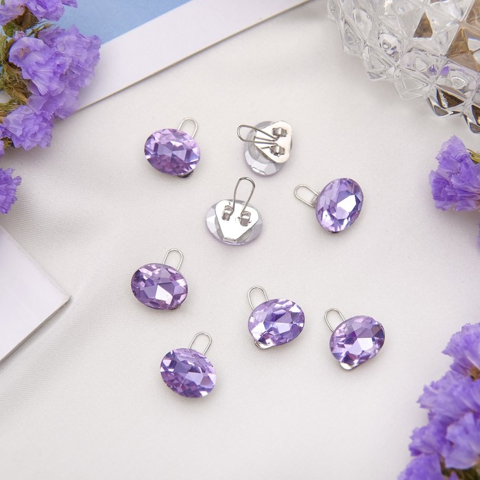 Зажим для волос "Роскошь" набор 8 шт сиреневый круг