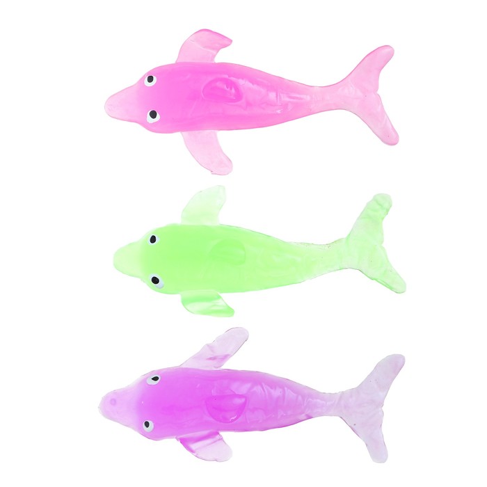 Липучка "Дельфин" светится в темноте, цвета МИКС