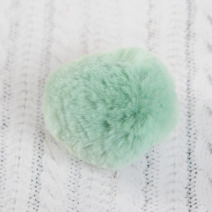Помпон из искусственного меха, размер 1 шт 5 см, набор 3 шт, цвет нежно-зеленый