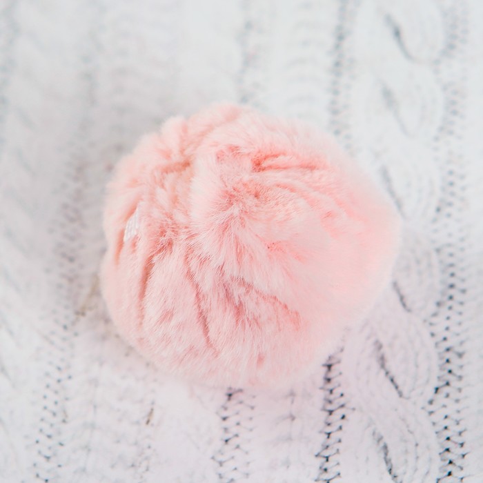 Помпон из искусственного меха, размер 1 шт 5 см, набор 3 шт, цвет нежно-розовый